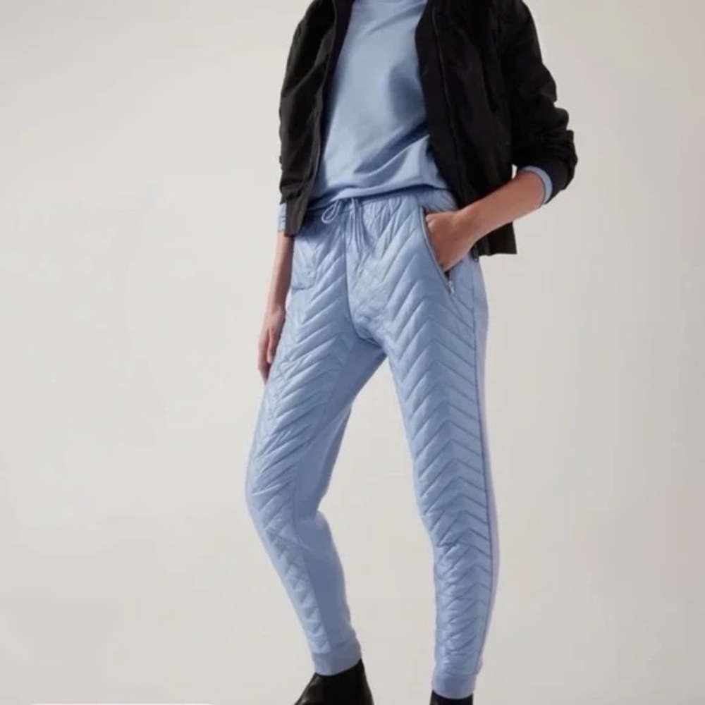 Athleta Sky Blue Quilted Joggers